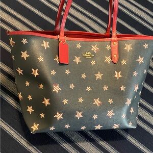 Coach Reversible City Tote Americana Star Print